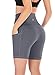 Ewedoos Women Shorts with Pockets – High Waist Running Shorts Women Workout Non See-Through Yoga Shorts (Ew321 Gray, Medium)thumb 4