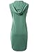 JayJay Casual Active V-Neck Pullover Lightweight Jersey Sleeveless Hoodie Midi Dress With Kangaroo Pocket