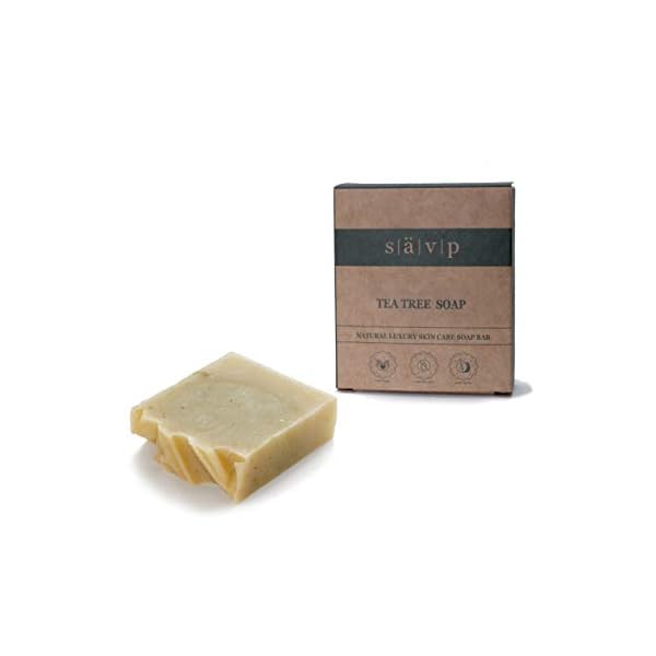 Savp-Cosmetics-Tea-Tree-Soap-Bar-with-Shea-Butter--Natural-Organic-Vegan-Essential-Oils-Bar-Anti-septic-For-Acne-Face-and-Body-Palm-Oil-Free-Deep-Cleansing-and-Moisturising-100g Sävp Cosmetics Tea Tree Soap Bar with Shea Butter – Natural Organic Vegan Essential Oils Bar, Anti-septic For Acne Face…