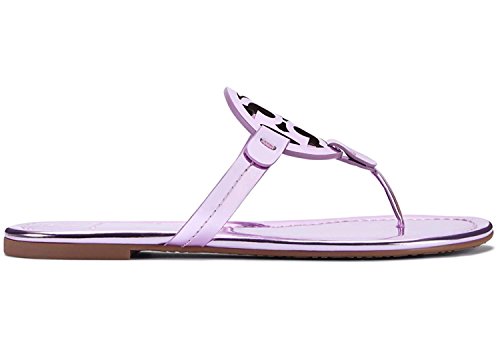 Tory burch miller printed patent leather thong sandal (…