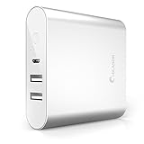 i-Blason Aero 10400 mAh Dual Port Ultra Compact External Battery Portable USB Charger Power Bank - Intelli-ChargeTM Wide Compatibility, Fast Charging, High Capacity (Silver)