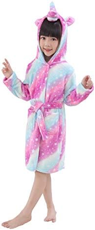 LANTOP Kids Soft Bathrobe Comfy Unicorn Gift Flannel Robe Unisex Sleepwear