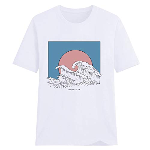 TIFENNY Vitality Tee for Women Girls Plus Size Loose Print Shirts Summer Crewneck Short Sleeve T Shirt Blouse Tops