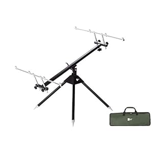 Zite Fishing Grand Porte Cannes En Aluminium Pour 4 Cannes à Pêche – Carp Rod Pod – Sac De Transport Incluant