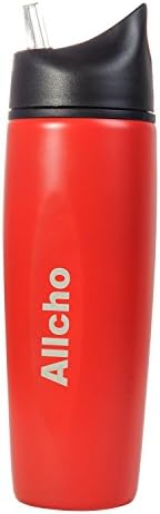 Water Bottle,18/8 Stainless Steel Sports Bottle, 25 OZ Straw Lid Leak Proof Travel Mug, The cup perfect for Gym, Yoga, Running, Outdoors, Hiking and Camping, Red