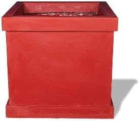 Amedeo Design ResinStone 2507-7T Modern Square Planter, 25 by 25 by 24-Inch, Terra Cotta