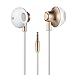 Wired In-Ear Earbuds, Acode 3.5mm Metal Housing iPhone Stylish Earphones Headphones Best Bass Stereo Headset with Mic for iOS iPhone 6s 6 5s Se 5 5c 4s Plus Samsung Galaxy S8 S7 S6 Plus Android (Gold)