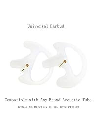 Radio de dos vías molde de repuesto de oreja auricular inserto para acústica bobina tubo Earbud, color blanco, por lsgoodcare