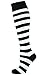 Mysocks Knee High Socks Two Colors Stripe White & Black UK 7-11 EURO 40-45