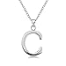 MMTTAO Initial Necklace 26 Letters Alphabet Monogram Charm Pendant Necklace for Women Girls Gifts Silver Plated Personalized Letter Necklace A-Z