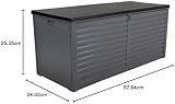 Charles Bentley 490L Outdoor Storage Box Grey Body Black Lid PP Vacuum view 10