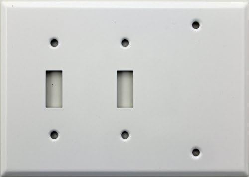 Clean White Three Gang Wall Plate – Two Toggle Switches One Clean