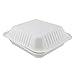 Houseables Takeout Containers, to Go Box, Restaurant Take Out Food Container, 100 Pack, White, 8x8 Inch, 100% Disposable, Clamshell, Biodegradable Boxes, Microwavable Supplies, Eco Friendly