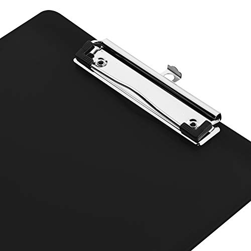 image for SUNEE Plastic Clipboard Color Letter Size Low Profile Clip, Transparen