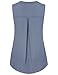 Women Shirts and Blouses for Summer,Messic Women's V Neck Shirts for Leggings Button Chiffon Sleeveless Blouse Tank Shirt (Grey Blue,Large)