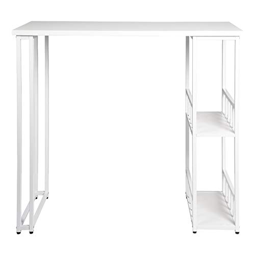WOLTU Bartisch BT25ws Stehtisch Bistrotisch Bartheke Tresentisch, mit 2 Ablagefläche, Metallgestell, MDF, 120x50x105cm… – Bild 6