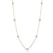 NYC Sterling Women Gold Plated Sterling Silver 3MM Round Cubic Zirconia Station Necklace 16