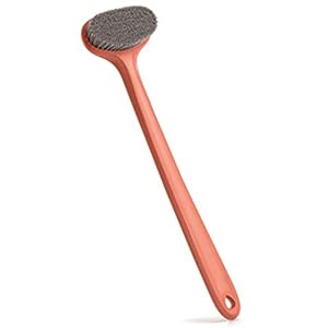 Surlees Back Scrubber for Shower for Men Women Elderly, Bath Brush, Body Brush (15'', Orange)