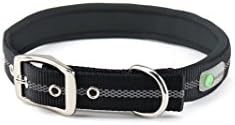 DCbark Neoprene Padded Dog Collar (S, Black)