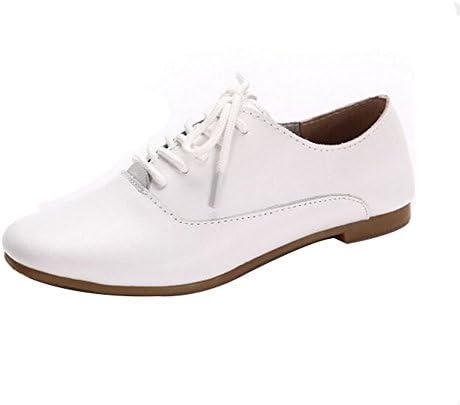 FAYALE Women Leather Oxford Flats Shoes Moccasins Ballet Flats