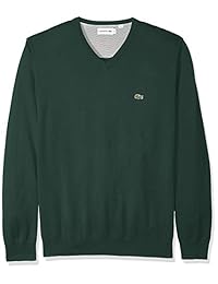 Lacoste - Jersey de manga larga para hombre con cuello en V