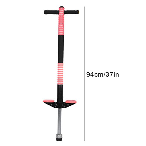 Liusin Pogo Stick for Kids Anti-Slip Safe Spring Jackhammer Jump Stick Weight 44 to 80 Lbs Children with Rubber Bottom for Boys Girls Balance Training (Red)