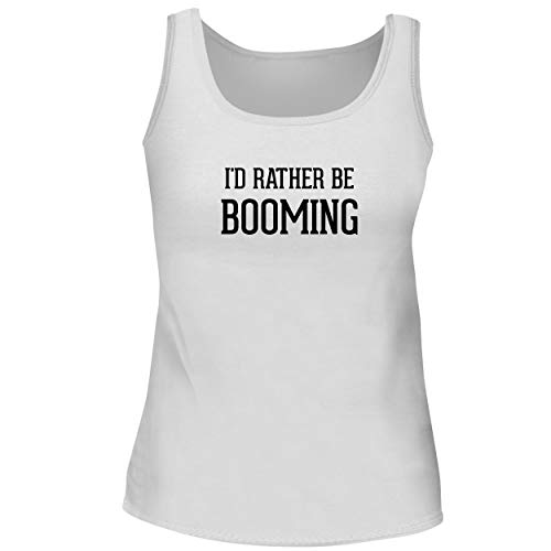 BH Cool Designs I'd Rather Be Booming - Cute Women's Graphic Tank Top, White, Small