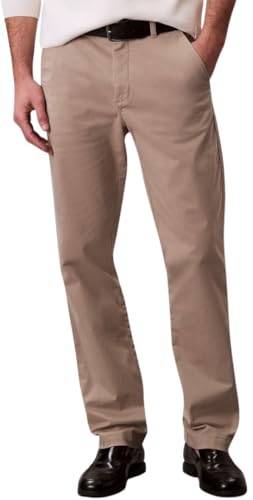 Calvin Klein Herren Chino Hose Cotton Signature Slim Fit, Beige (Vintage Khaki), 32W/29L