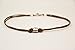 Anklet for men, men's ankle bracelet with a silver plated tube bead charm and a brown cotton cord, custom gift for him, minimalist anklet