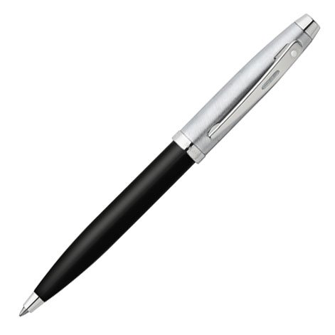 Sheaffer Gift Collection Series Ball Point, Brushed Nickel Cap with Glossy Black Barrel, Nickel Plated Cap with Blue Refill (SH/9313-2)