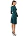 PattyBoutik Women V Neck Faux Wrap Long Sleeve Knit Dress (Teal Large)