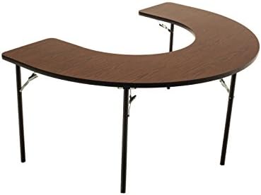 AmTab - AF6000 - Wheelchair Accessible, Managed Care, Feeder Activity Table, Horseshoe, Folding Legs, 48" W x 72" L x 32" H, Multiple Color Options Available