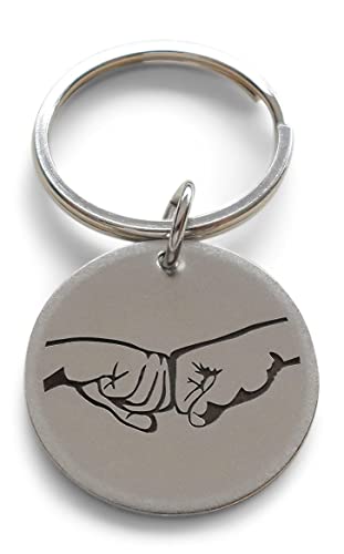 Custom Engraved Fist Bump Disc Keychain, for Couples or Best Friends, Anniversary