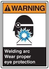 Warning Welding Arc Wear Proper Eye Protection Sticker