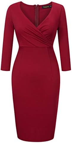 HiQueen Deep V-Neck Sexy Bodycon Dresses for Women