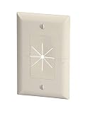 DataComm Electronics 45-0017-LA Split Style TV Plate with Flexible AV/HDMI Cable Pass-Through - Lite Almond
