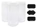 Tall Clear Plastic Canisters w Lids and Labels (3-Pack, 2.5 quart / 10 cup capacity); 10-inch High BPA-free PET Plastic 80oz Jars Great for Food & Home Storage, White Lids, Chalk Labels