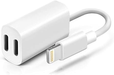 iPhone 7 Lightning Adapter &amp; Splitter, Headphone Audio &amp; Charge Adapter Cable with Dual Lightning Ports for iPhone 7/7 plus and iOS 10 or Later