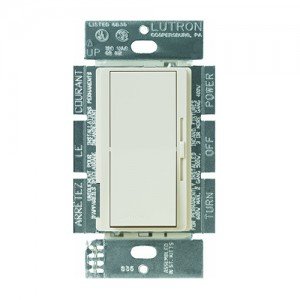 Lutron DV-603P-LA Dimmer Switch 600W 3-Way Incandescent Diva Light Dimmer - Light Almond-2PK