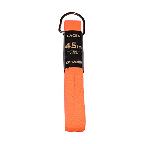 Converse Unisex Replacement Cord Shoe Laces Flat Style Shoelaces (Volt Orange, 45)