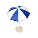 Tinksky Beach Sun Umbrella Miniature Landscape Bonsai Dollhouse Garden DIY Decor (Blue)