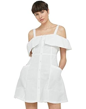 Mango Women's Off-Shoulders Linen Dress
