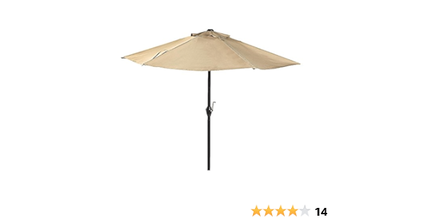 Amazon Com 7 5 Foot Crank And Tilt Market Umbrella Tan Garden Outdoor