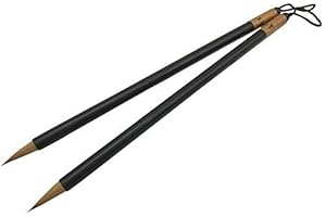 Easyou Chinese Calligraphy Brush for Small Characters Copying Heart Sutra Made of Weasel Hairs 2pcs/pack