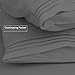Nestl Soft Sheets Set – 4 Piece Bed Sheet Set, 3-Line Design Pillowcases – Easy Care, Wrinkle – 10”–16” Deep Pocket Fitted Sheets – Warranty Included – Flex-Top King, Gray