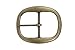 1 1/2 Inch Nickel Free Center Bar Single Prong Oval Belt Buckle, Brass