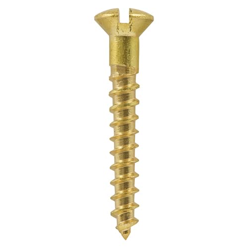 3.5x20 (6x3/4) brass raised slotted head screw (Pack of 20, 50, 100) (100)