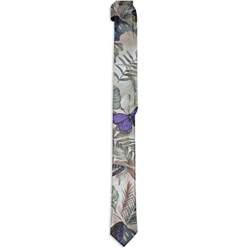 Men's Necktie Silk Polyester Butterfly Plants Wide 3.14''(8cm) Gentleman Neck Ties Skinny