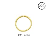 14KT Yellow Gold Seamless Continuous Nose Hoop Ring 1/4
