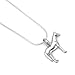 925 Sterling Silver Horse Pony Charm Equestrian Cowgirl Pendant Necklace, 18 inch Snake Chain